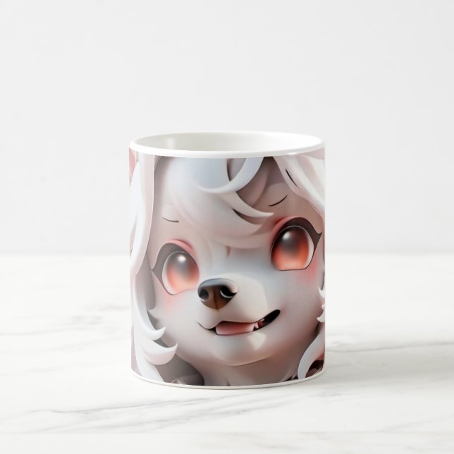 Caneca De Café Floffy Pink E White Puppy (Centro)