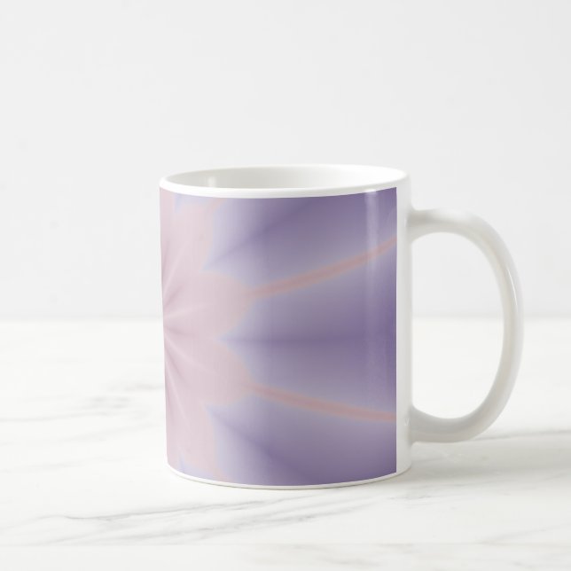 Caneca De Café Flor 3D rosa e lilás três (Direita)