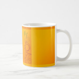 Caneca De Café Flor alaranjada