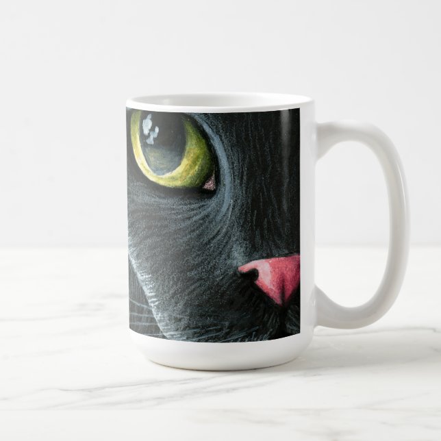 Caneca De Café Flor amarela de ladybug Black Cat 510 (Direita)