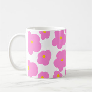 Caneca De Café Flor amarela rosa margarida moderna padrão elegant