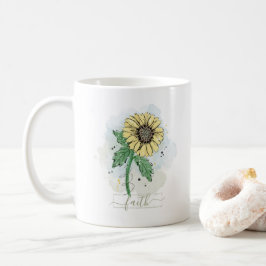 Caneca De Café Flor Amarelo de Aquarela