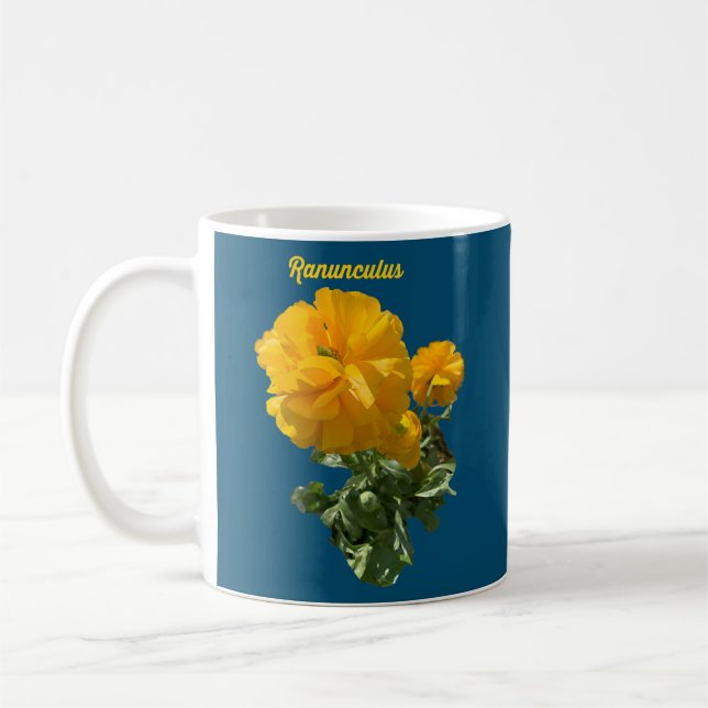 Caneca De Café Flor Amarelo Ranunculus  (Esquerda)