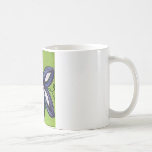 Caneca De Café Flor azul brilhante grande (Direita)