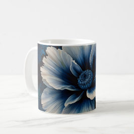 Caneca De Café Flor Azul Encantado Arte Flor Azul