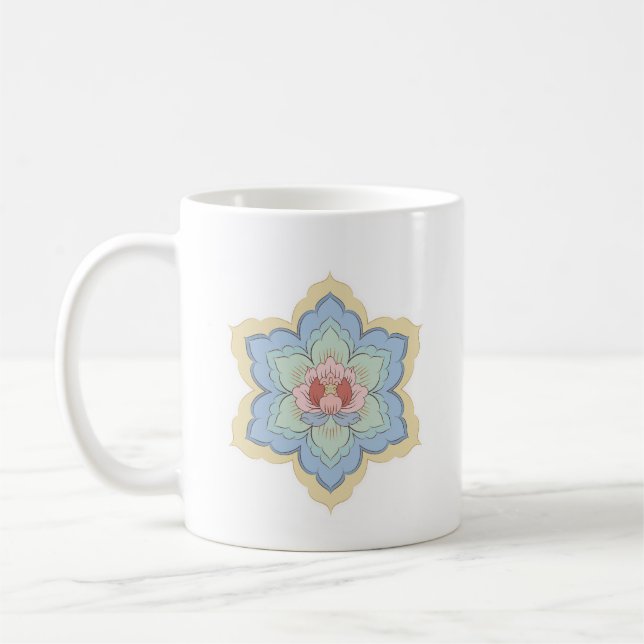 Caneca De Café Flor Baoxiang Chinês em Pêssego e Céu (Esquerda)