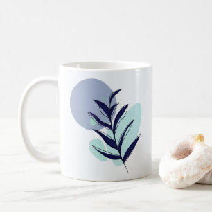 Caneca De Café Flor boho azul