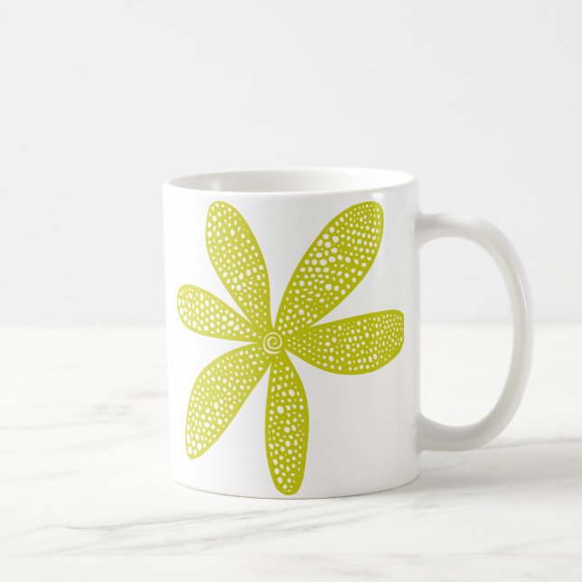 Caneca De Café Flor bonito - Amarelo de Banana (Direita)