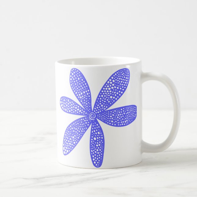 Caneca De Café Flor bonito - Azul elétrico (Direita)