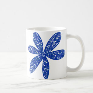 Caneca De Café Flor bonito - Azul Marinho