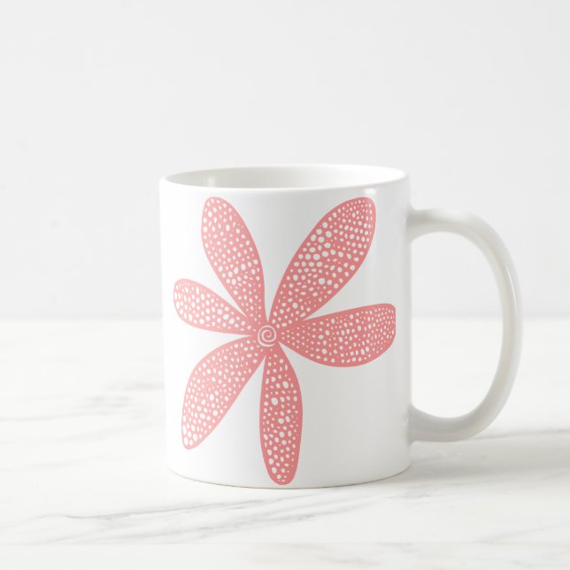 Caneca De Café Flor bonito - Cor-de-rosa macio (Direita)