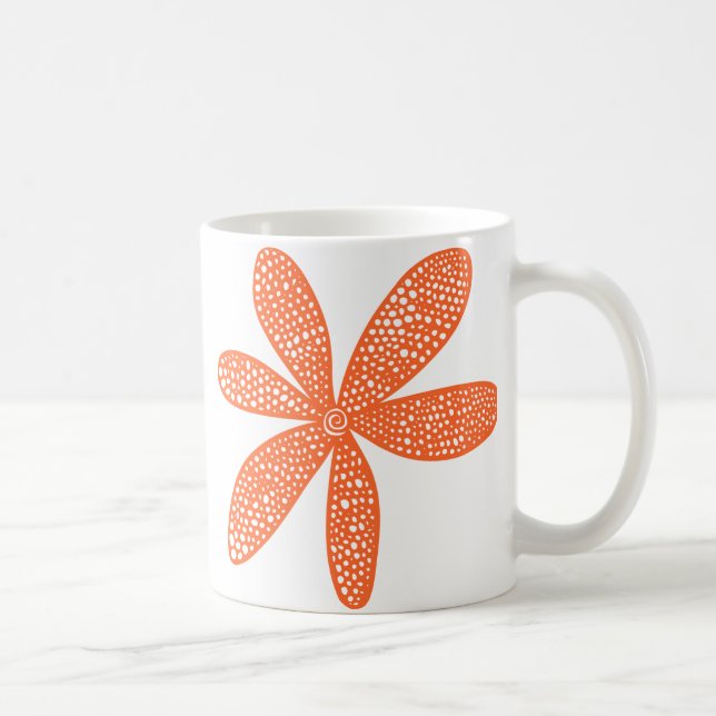 Caneca De Café Flor bonito - Laranja de outono (Direita)