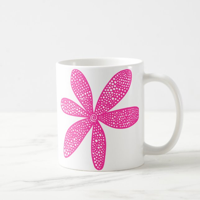 Caneca De Café Flor bonito - Rosa Quente (Direita)