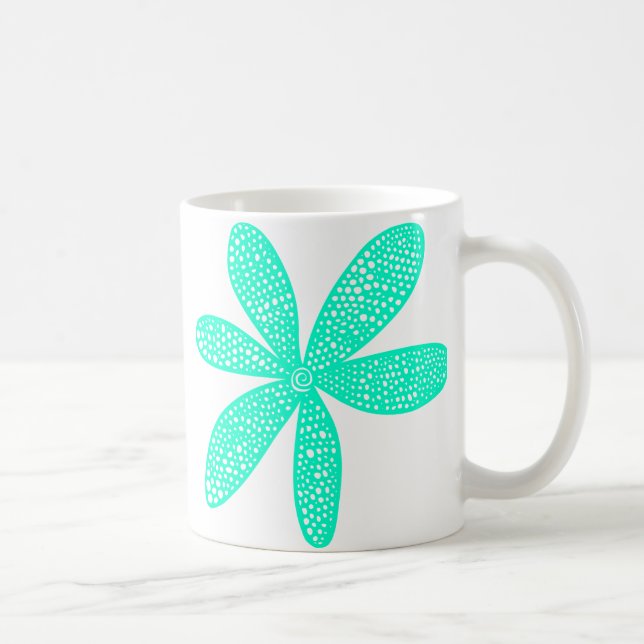 Caneca De Café Flor bonito - Turquesa (Direita)