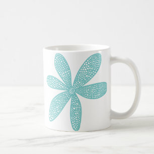 Caneca De Café Flor bonito - Verde Azul Claro