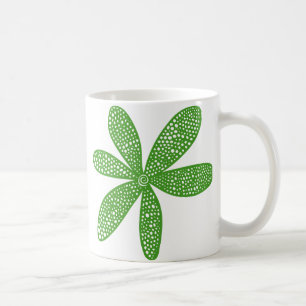 Caneca De Café Flor bonito - verde do abacate