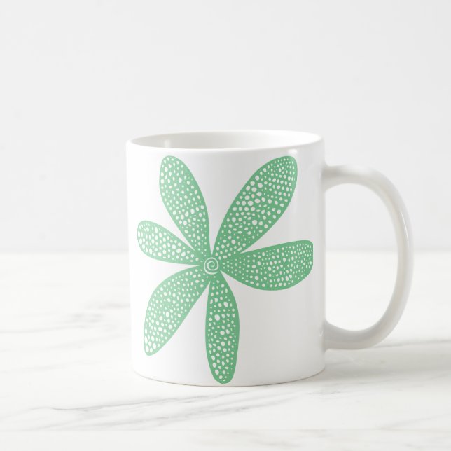 Caneca De Café Flor bonito - Verde Esmaecido (Direita)