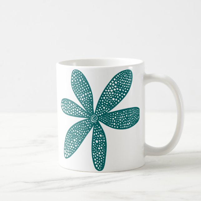 Caneca De Café Flor bonito - Verde Moss (Direita)