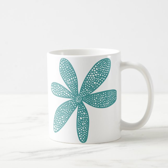 Caneca De Café Flor bonito - Verde Oceano (Direita)