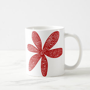 Caneca De Café Flor bonito - Vermelho Ruby