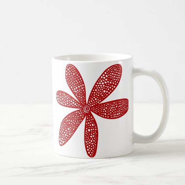 Caneca De Café Flor bonito - Vermelho Ruby (Direita)