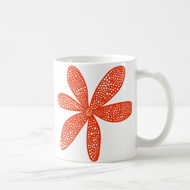 Caneca De Café Flor bonito - Vermelho tijolo (Direita)