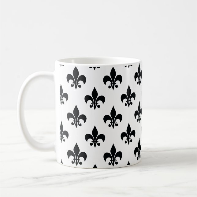 Caneca De Café Flor branco preto-de-lis (Esquerda)