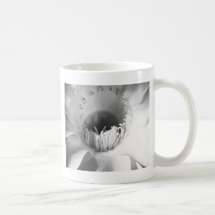 Caneca De Café Flor Cactus em Preto e Branco #suculento