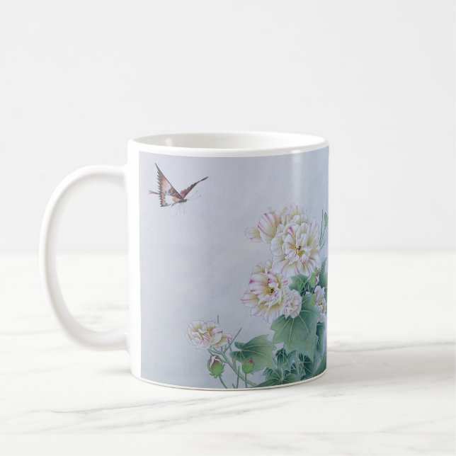 Caneca De Café Flor Chinês com Borboleta (Esquerda)