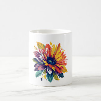 Caneca De Café Flor Colorida em Flor em um Dia de Verão