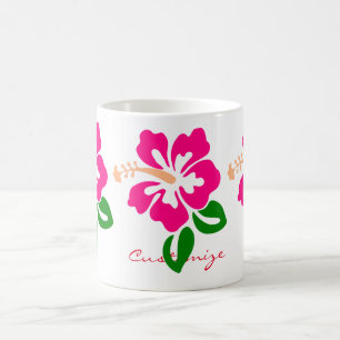 Caneca De Café Flor cor-de-rosa tropical Thunder_Cove do hibiscus