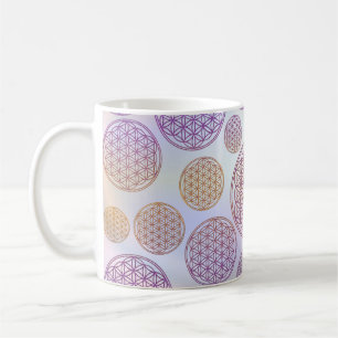 Caneca De Café Flor da Vida / Blume des Lebens - violeta padrão