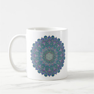 Caneca De Café Flor Da Vida - Estilo De Mandala Índia 1