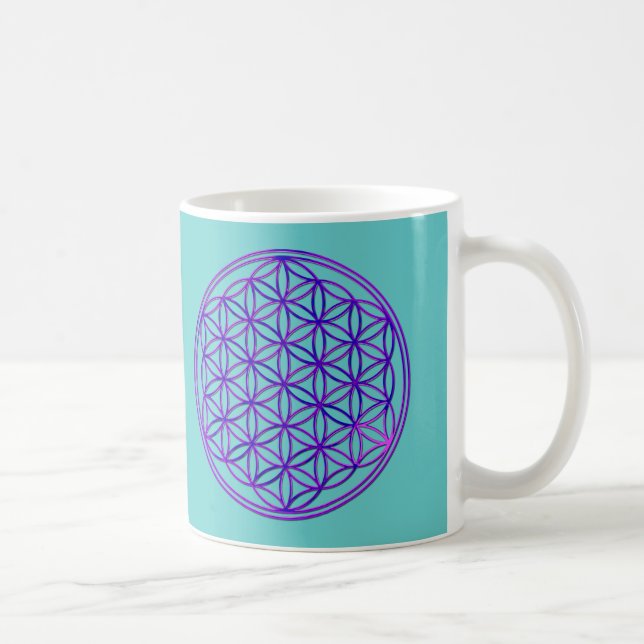 Caneca De Café Flor da vida, Flower Of Life | 2x blue/pink (Direita)
