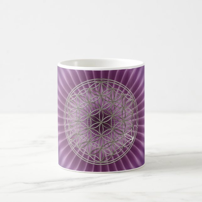 Caneca De Café Flor da vida, Flower Of Life | silver radial/ (Centro)