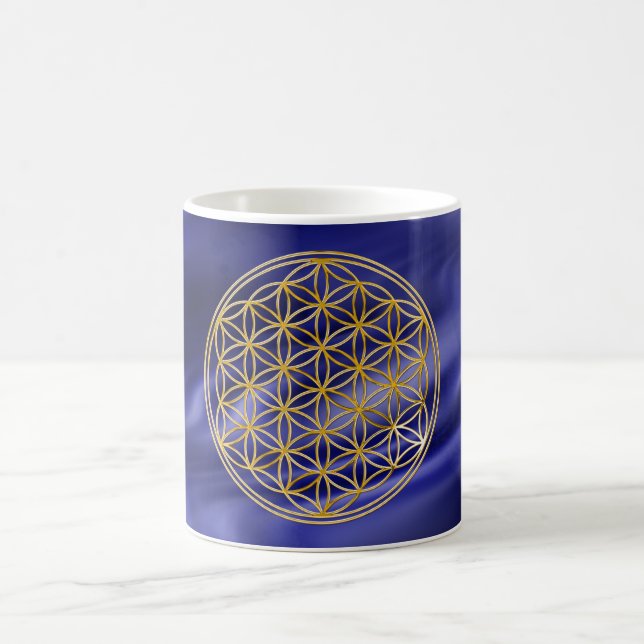 Caneca De Café Flor Da Vida | ouro, pequeno (Centro)