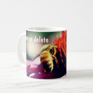 Caneca De Café Flor de Abelhas Personalizada