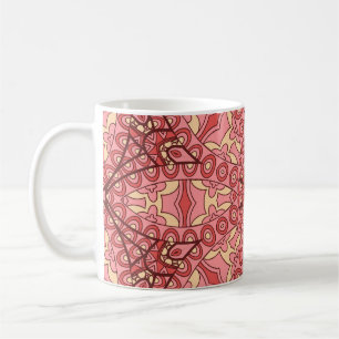 Caneca De Café Flor de Abstrato étnico, Mandalas Sem Costura.