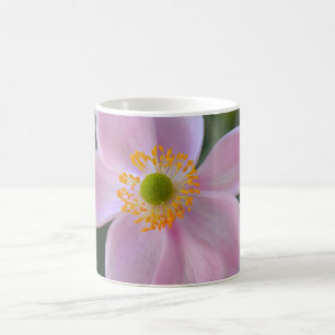 Caneca De Café Flor de anêmona rosa japonesa