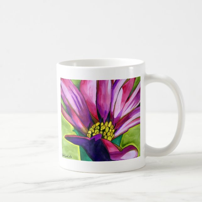 Caneca De Café Flor de aranha-aquática roxa africana Daisy (Direita)