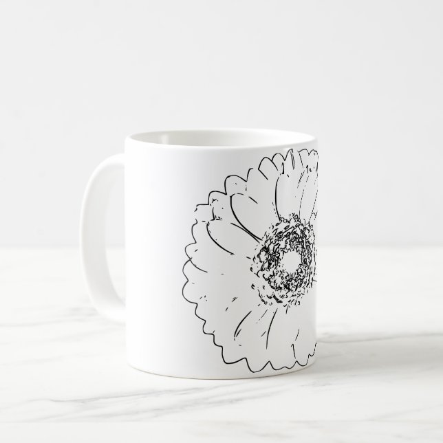 Caneca De Café Flor de Arte Natural (Frente Esquerda)