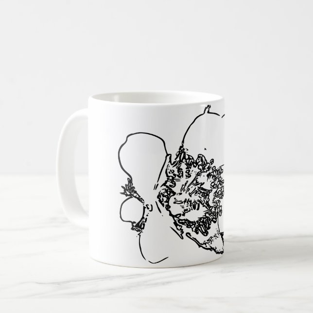 Caneca De Café Flor de Arte Natural (Frente Esquerda)