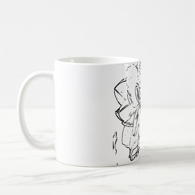 Caneca De Café Flor de Arte Natural (Esquerda)