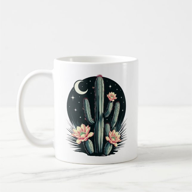 Caneca De Café Flor de Cacto Noturno (Esquerda)