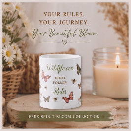 Caneca De Café Flor de campo boho floral borboleta abelha inspira