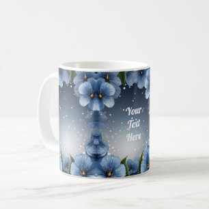 Caneca De Café Flor de Cereja Azul