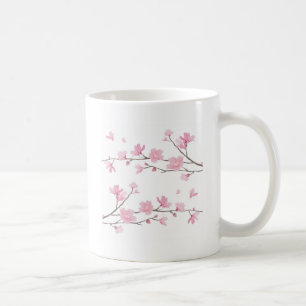 Caneca De Café Flor de Cereja - Fundo Branco