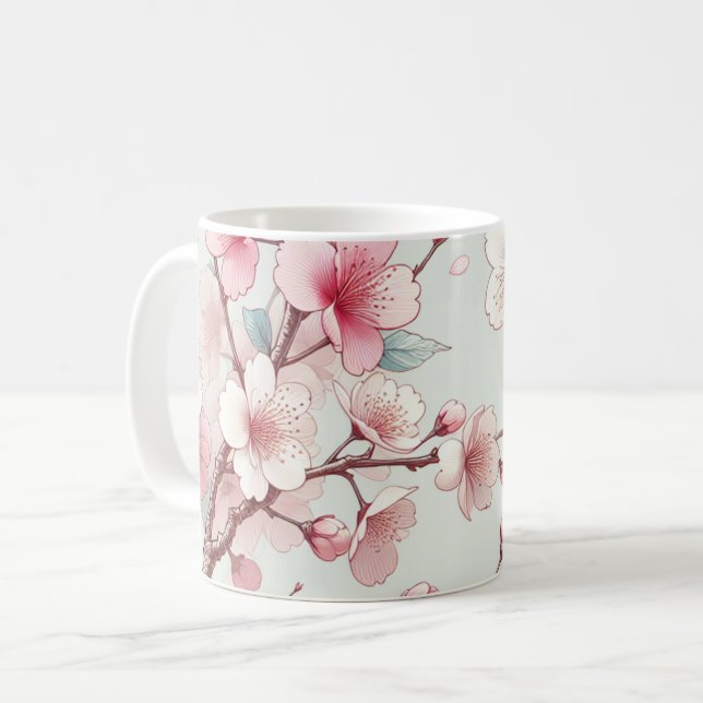 Caneca De Café Flor de Cerejeira (Frente Esquerda)