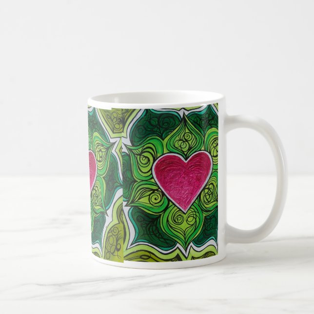 Caneca De Café Flor de Charka Lotus do coração (Direita)