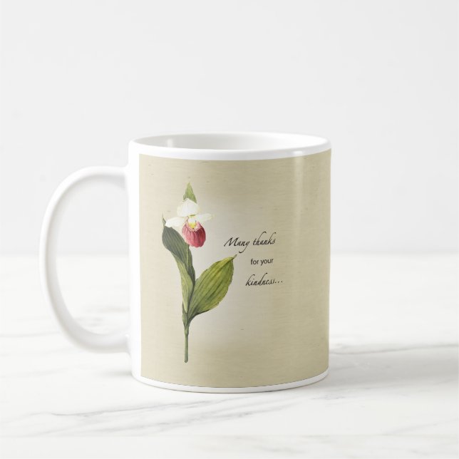 Caneca De Café Flor de Chinelo de Dama Obrigado Bondade (Esquerda)